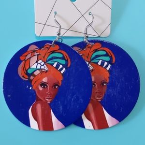 ⭐FREE⭐Painted Wooden Earrings